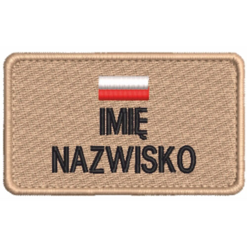 Imiennik piaskowy haftowany z flagą 85×50 mm